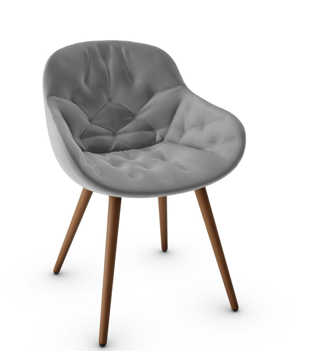 Chaise Calligaris - Igloo (Fauteuil matelassé, CS1841) avec coque enveloppante et détails matelassés-16