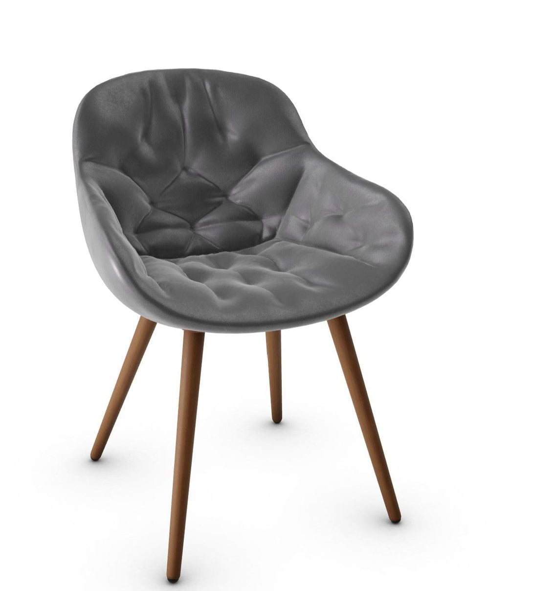 Chaise Calligaris - Igloo (Fauteuil matelassé, CS1841) avec coque enveloppante et détails matelassés-19