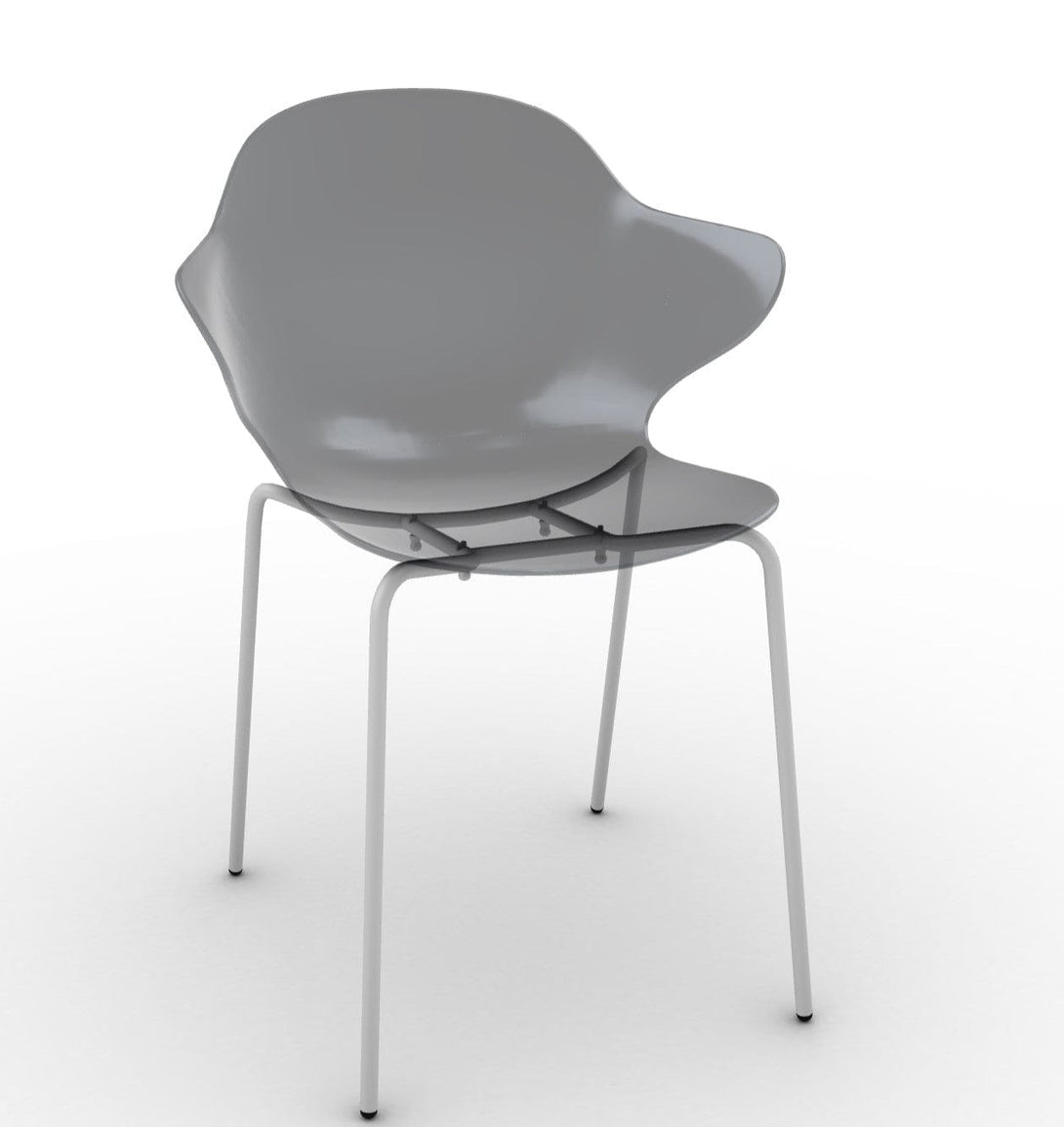 Calligaris stoel - Saint Tropez (metalen poten, CS1845) met gewatteerde rugleuning en metalen frame-27