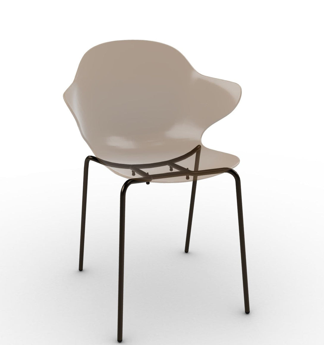 Calligaris stoel - Saint Tropez (metalen poten, CS1845) met gewatteerde rugleuning en metalen frame-55