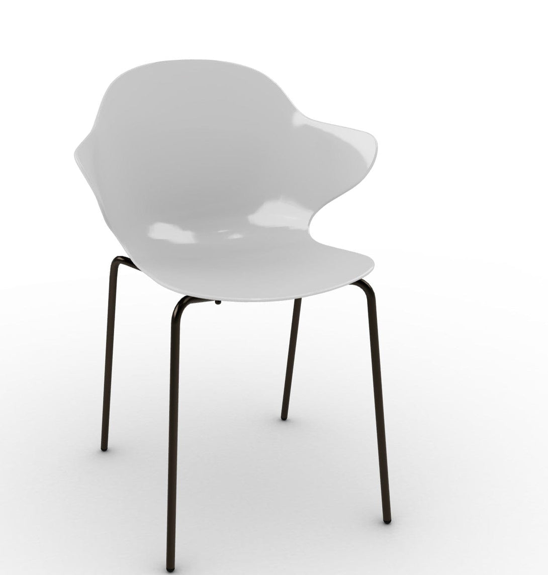 Calligaris stoel - Saint Tropez (metalen poten, CS1845) met gewatteerde rugleuning en metalen frame-56