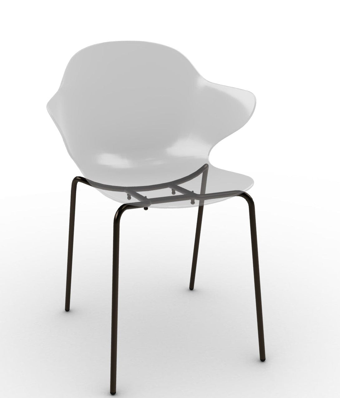 Calligaris stoel - Saint Tropez (metalen poten, CS1845) met gewatteerde rugleuning en metalen frame-57