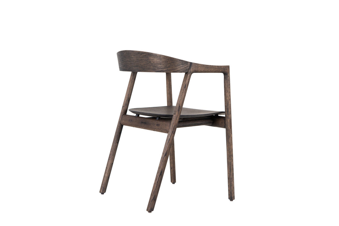 Chaise Gazzda Muna en chêne massif avec dossier courbé et assise rembourrée-03