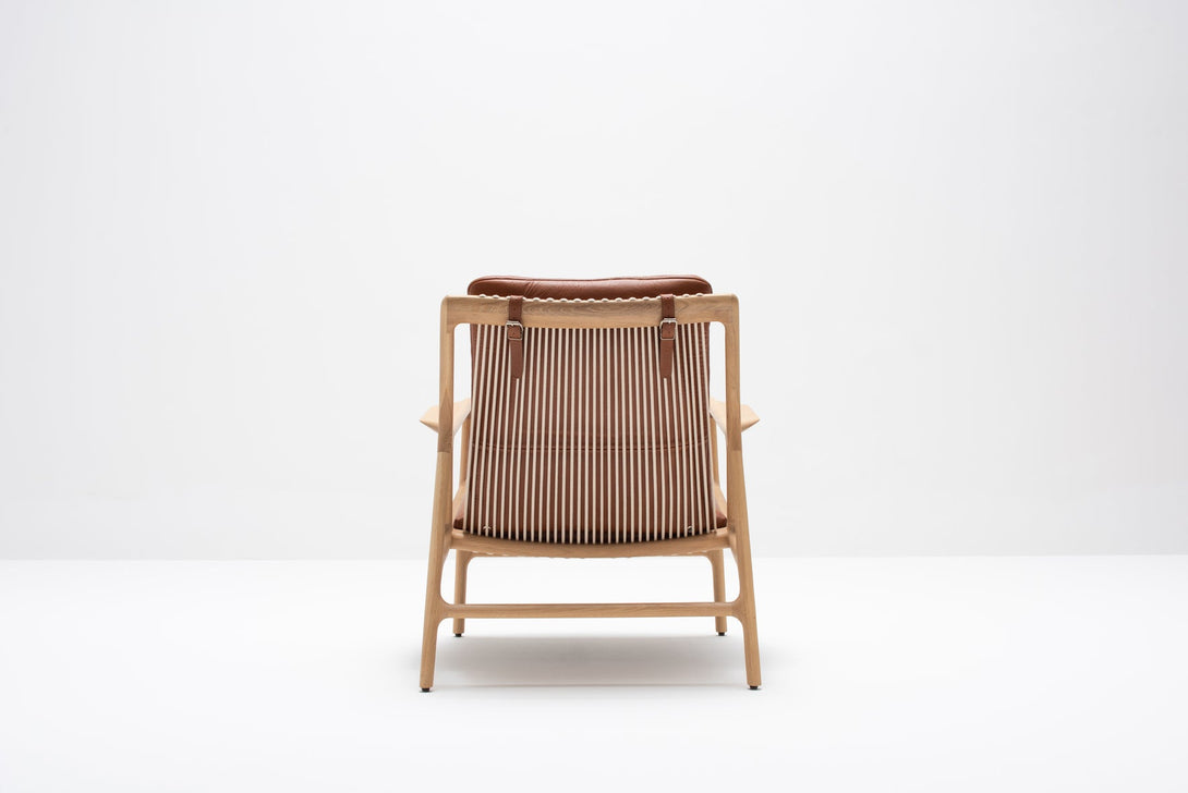 Fauteuil/Chair Gazzda Dedo Easy en chêne massif avec assise en cuir Dakar Whisky ou Stone-10