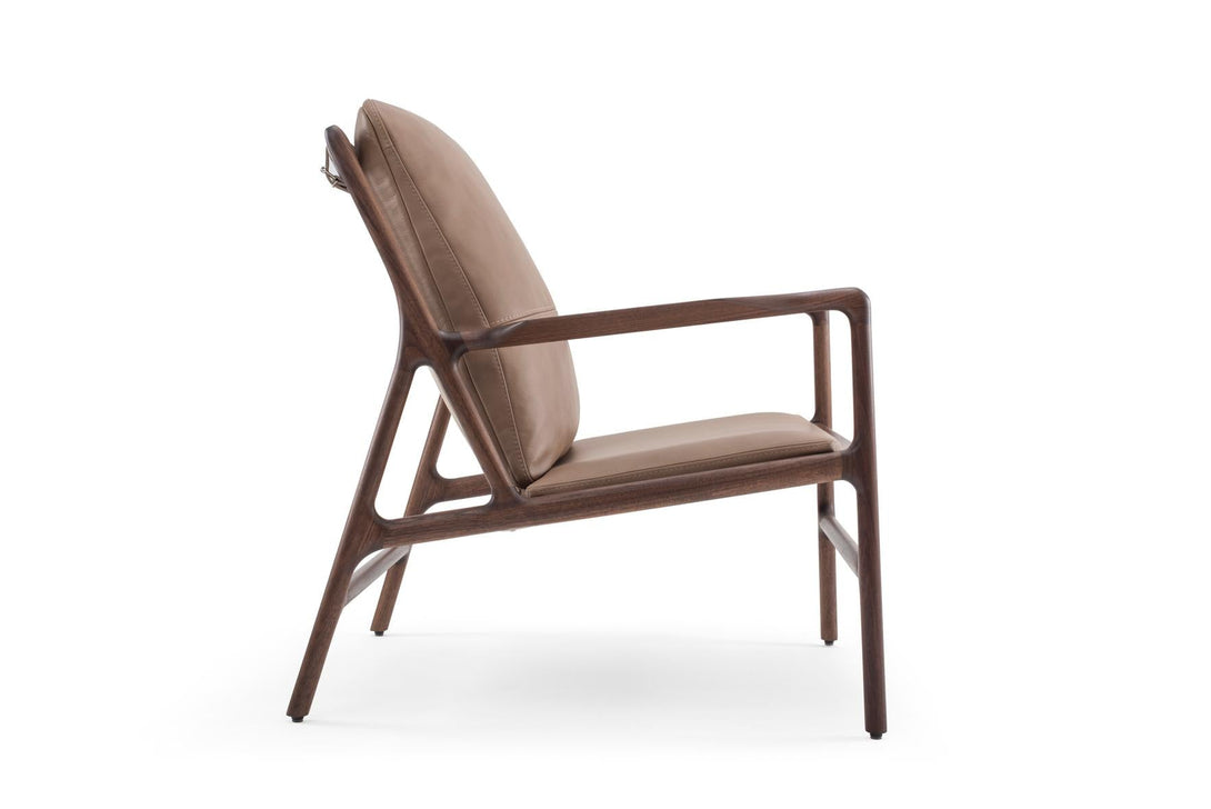 Fauteuil/Chair Gazzda Dedo Easy en chêne massif avec assise en cuir Dakar Whisky ou Stone-14