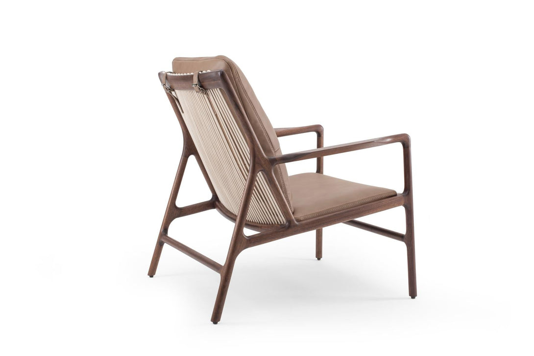 Fauteuil/Chair Gazzda Dedo Easy en chêne massif avec assise en cuir Dakar Whisky ou Stone-20