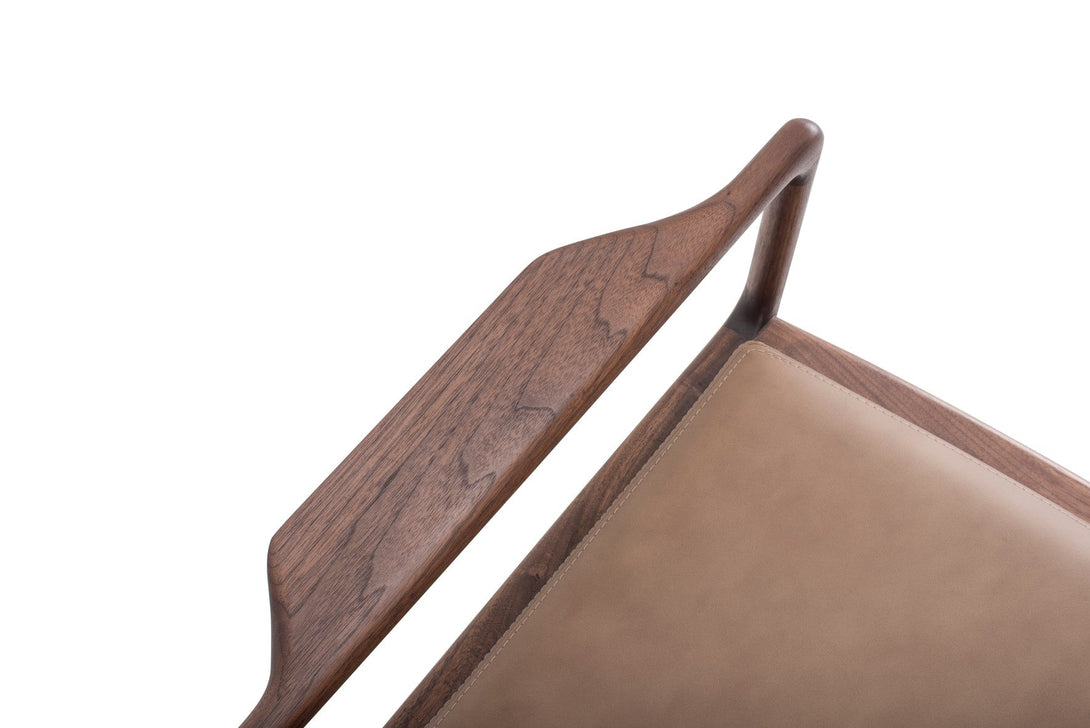 Fauteuil/Chair Gazzda Dedo Easy en chêne massif avec assise en cuir Dakar Whisky ou Stone-21