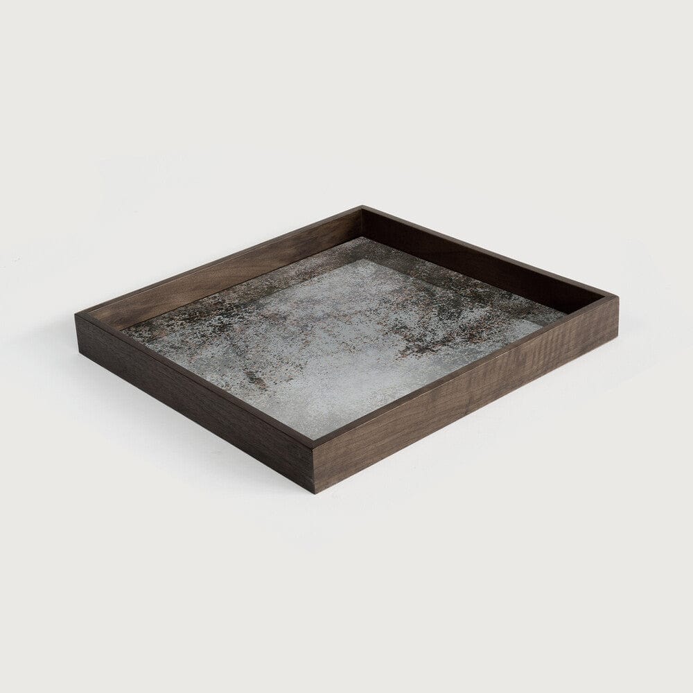 Plateau Carré Miroir Vieilli d'Ethnicraft, Clair, 38 x 38 x 4 cm-1