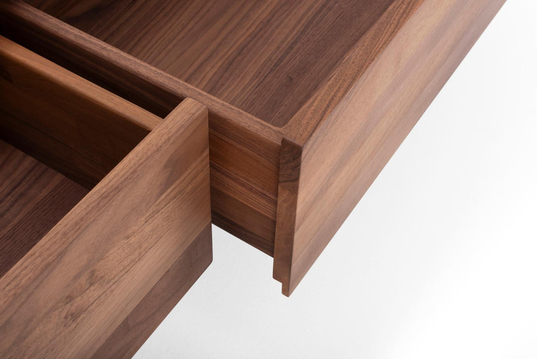 Meuble TV Gazzda Fawn 3 tiroirs en chêne ou noyer massif finition huilée-18