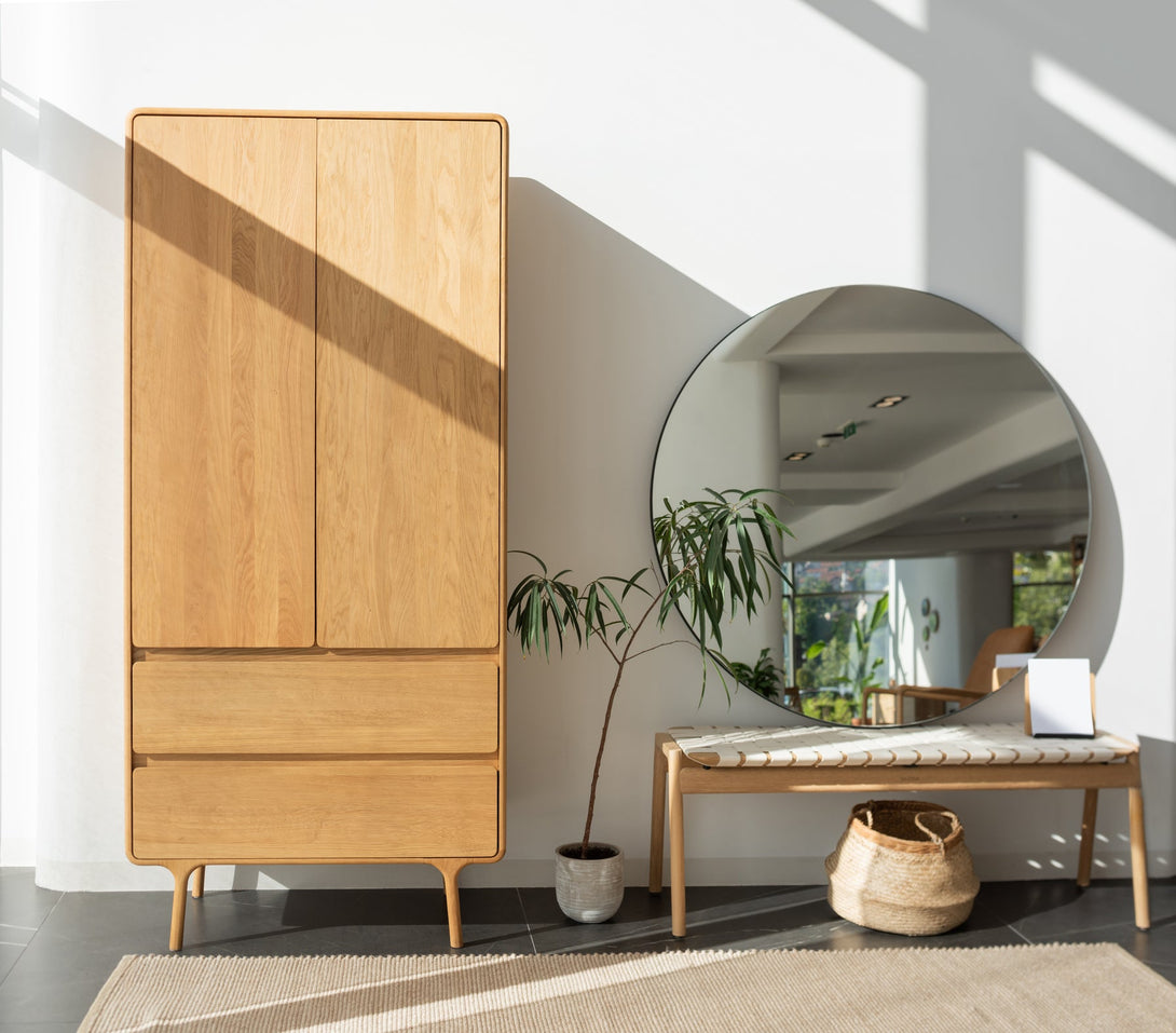 Banc Gazzda Klupa en chêne massif avec assise en sangle de coton naturelle-13