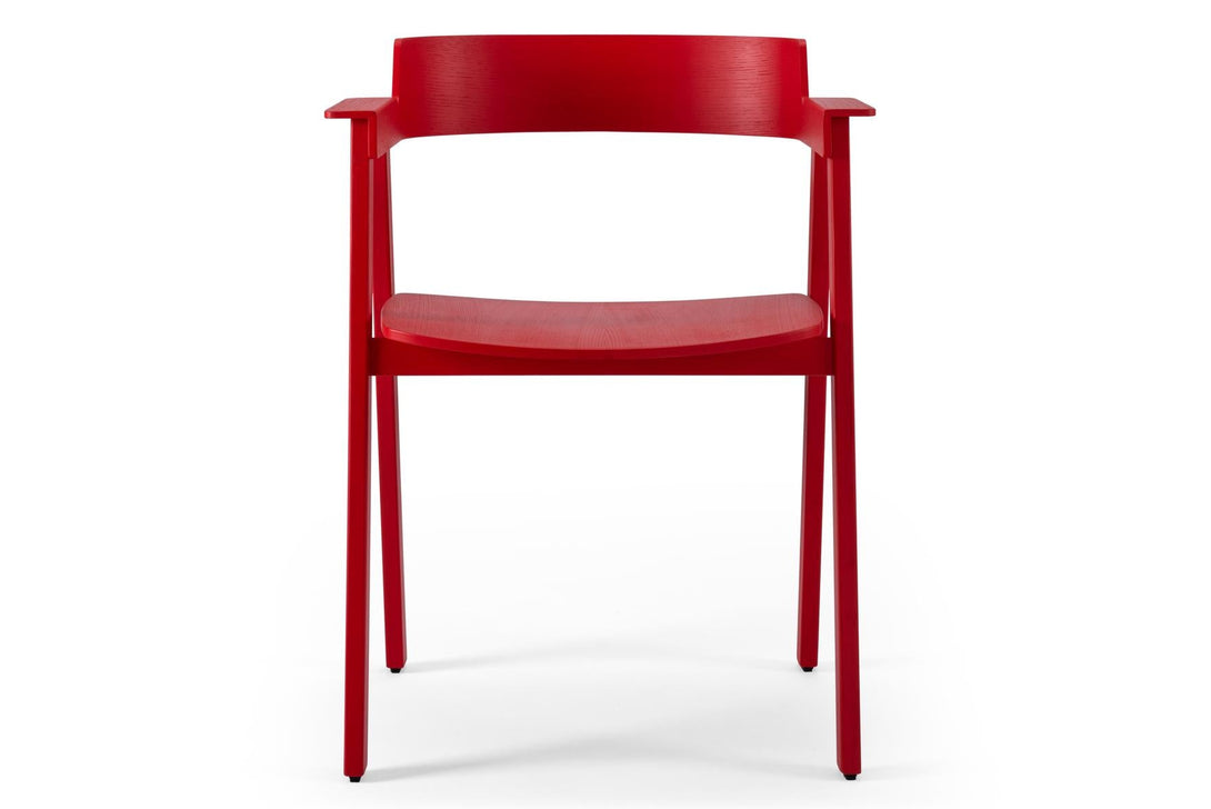 Chaise Gazzda Flip en chêne laqué avec accoudoirs pivotants et assise en cuir ou placage-40