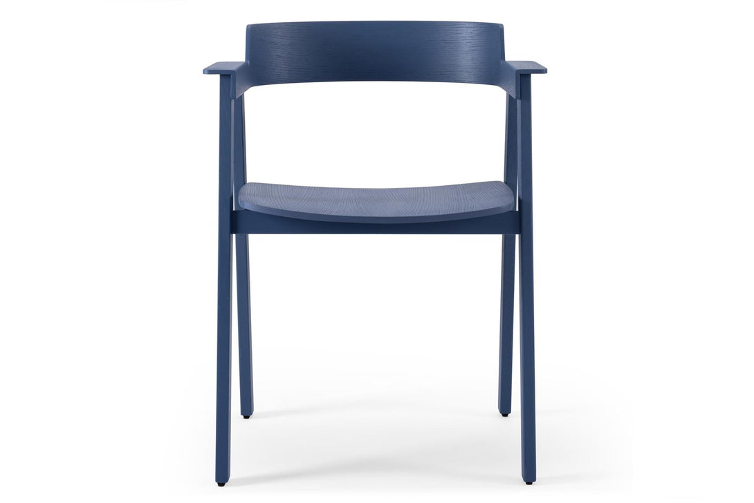 Chaise Gazzda Flip en chêne laqué avec accoudoirs pivotants et assise en cuir ou placage-30