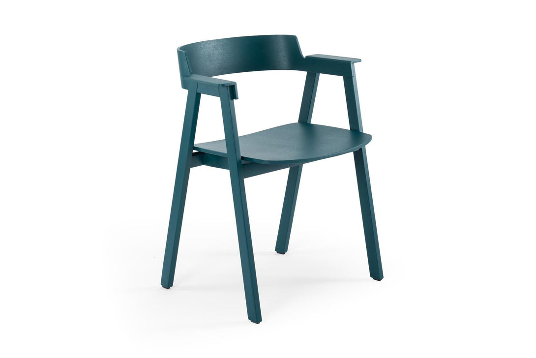 Chaise Gazzda Flip en chêne laqué avec accoudoirs pivotants et assise en cuir ou placage-20