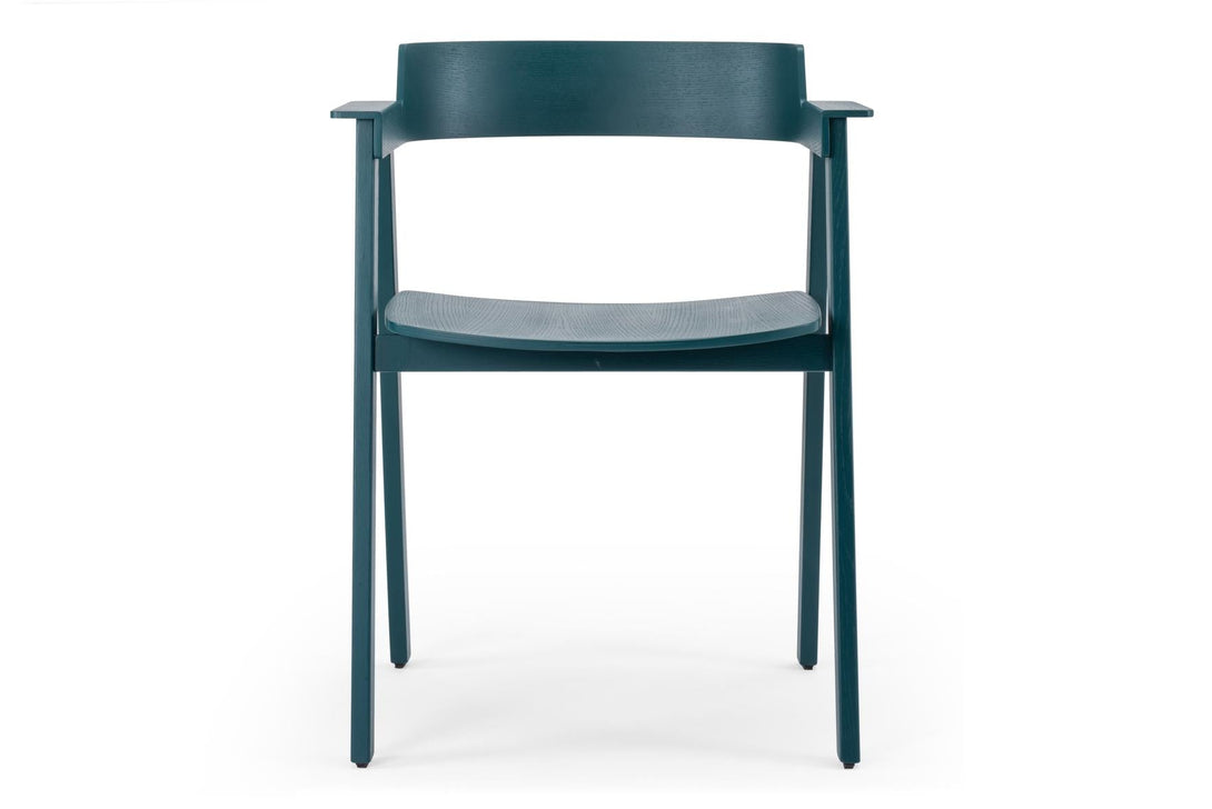 Chaise Gazzda Flip en chêne laqué avec accoudoirs pivotants et assise en cuir ou placage-21