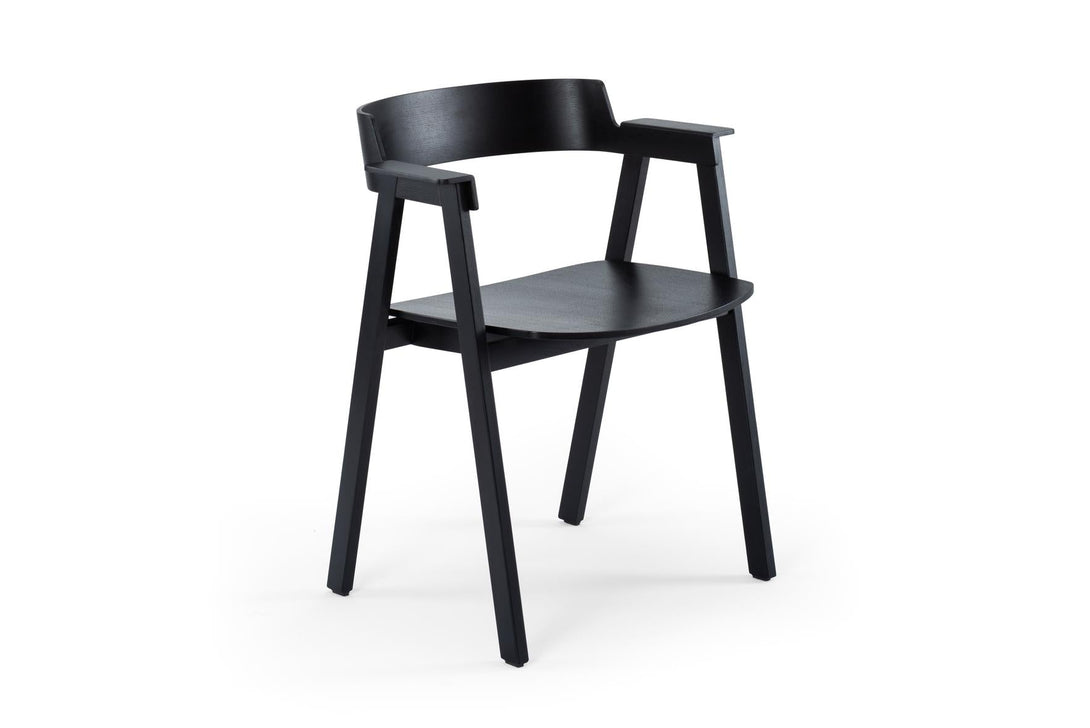 Chaise Gazzda Flip en chêne laqué avec accoudoirs pivotants et assise en cuir ou placage-12