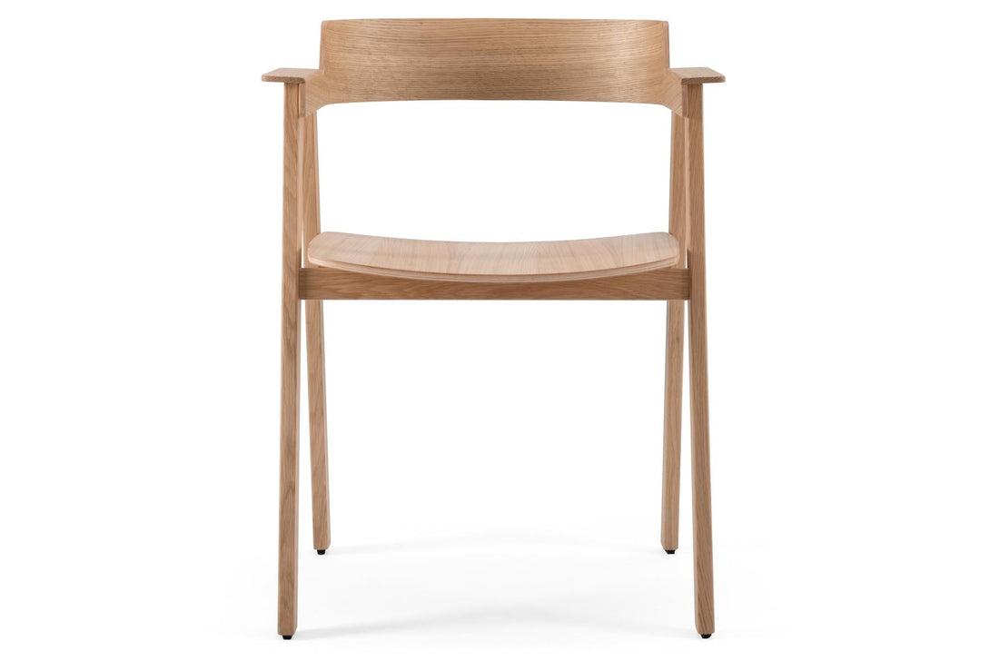 Chaise Gazzda Flip en chêne laqué avec accoudoirs pivotants et assise en cuir ou placage-08