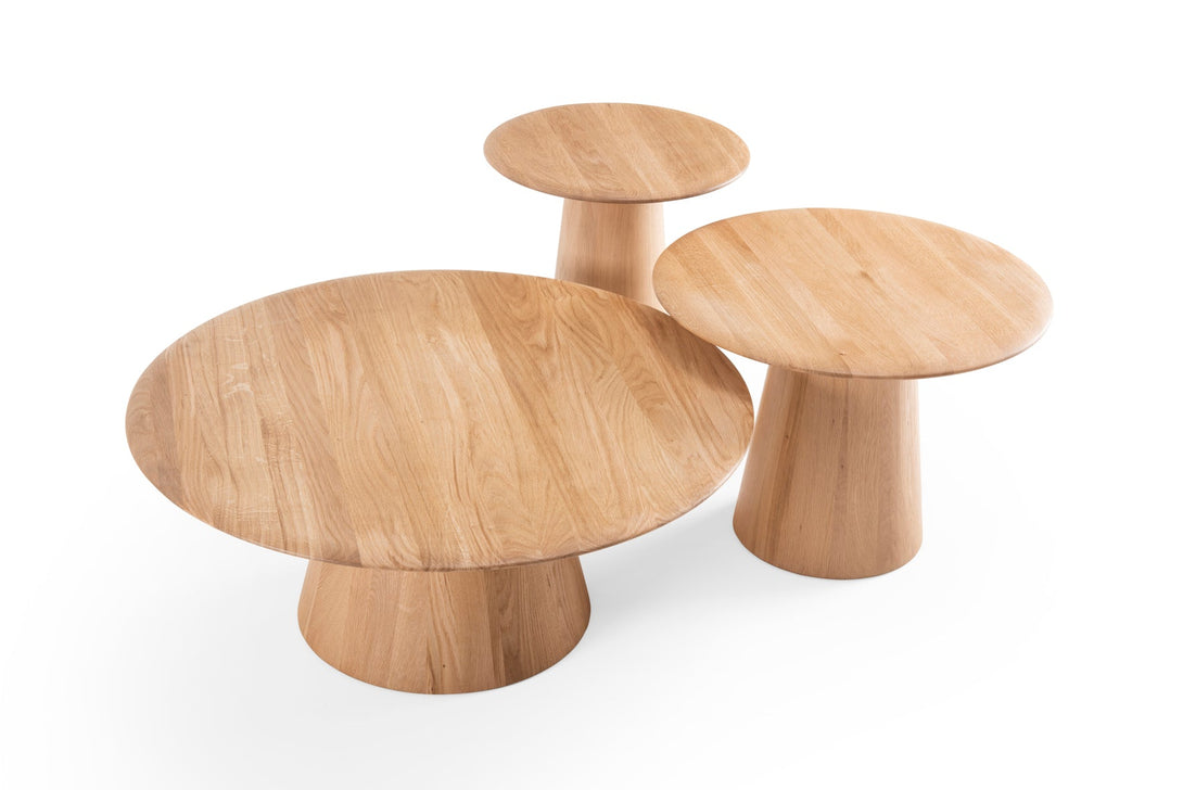 Table basse Gazzda Mushroom en bois massif forme organique-11