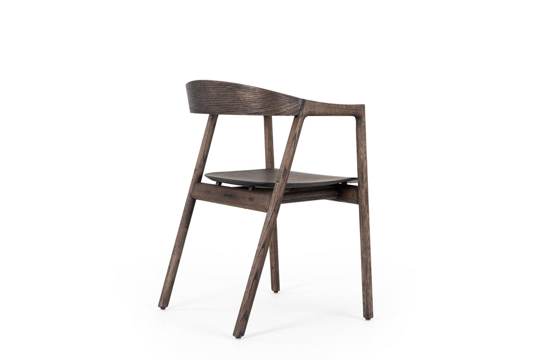 Chaise Gazzda Muna en chêne massif avec dossier courbé et assise rembourrée-26