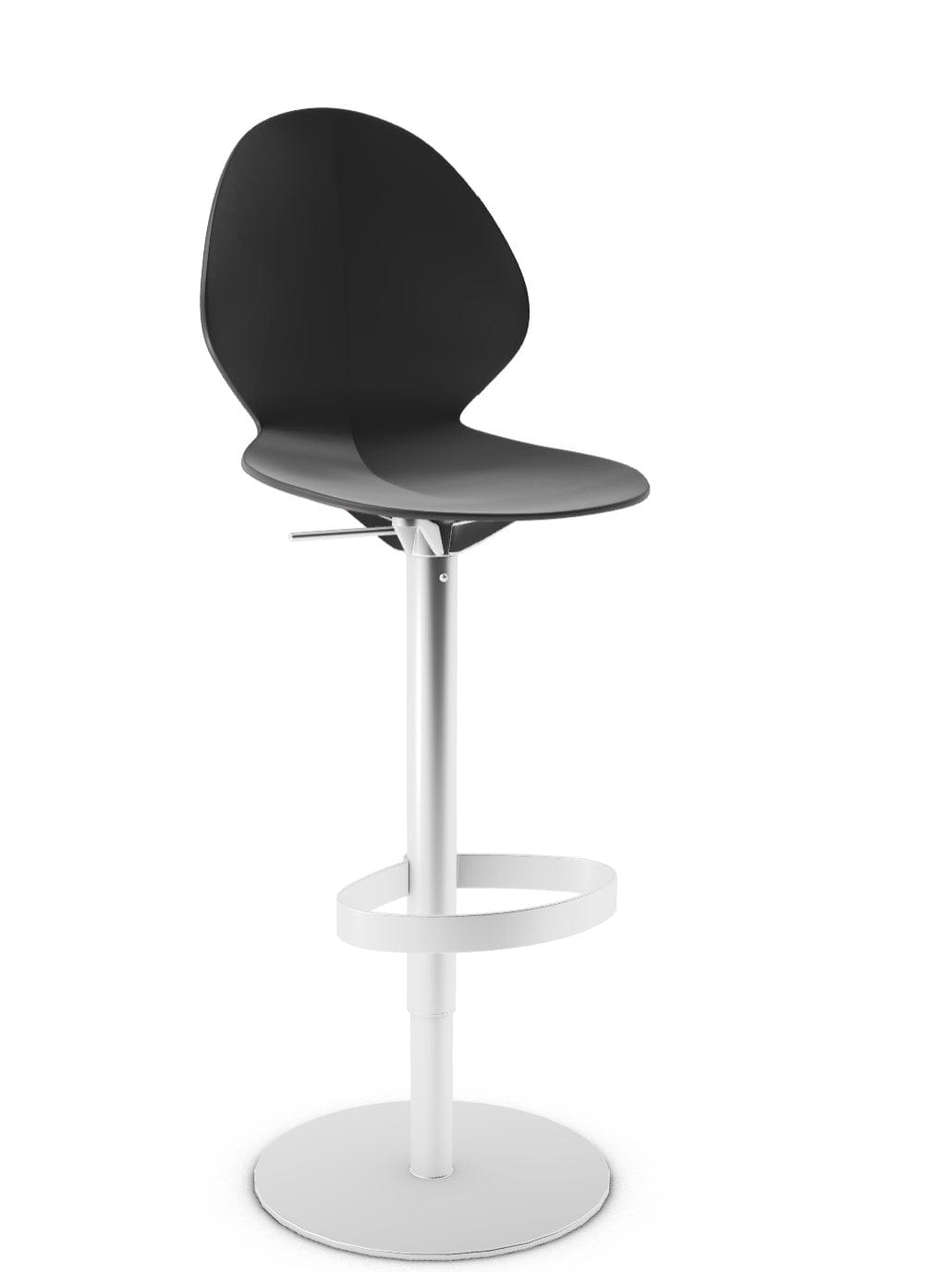 Tabouret Calligaris - Basil (Base pivotante) CS1356 avec assise en polypropylène et base en métal pivotante-3