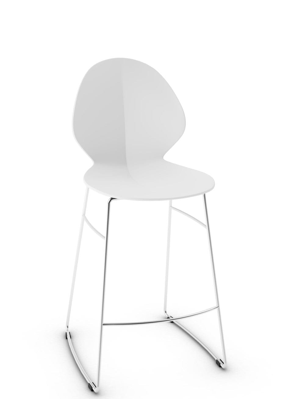 Tabouret Calligaris - Basil (Pieds en métal) avec assise en polypropylène et base en métal chromé-5