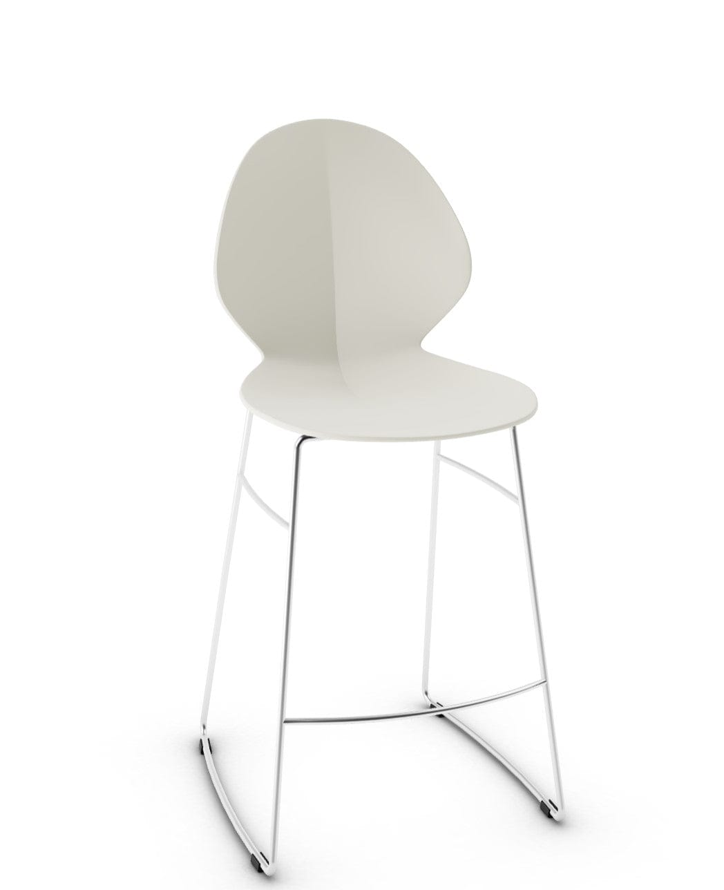 Tabouret Calligaris - Basil (Pieds en métal) avec assise en polypropylène et base en métal chromé-6