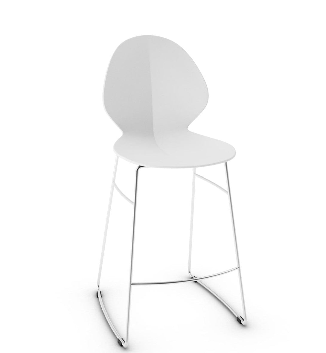 Tabouret Calligaris - Basil (Pieds en métal) avec assise en polypropylène et base en métal chromé-10