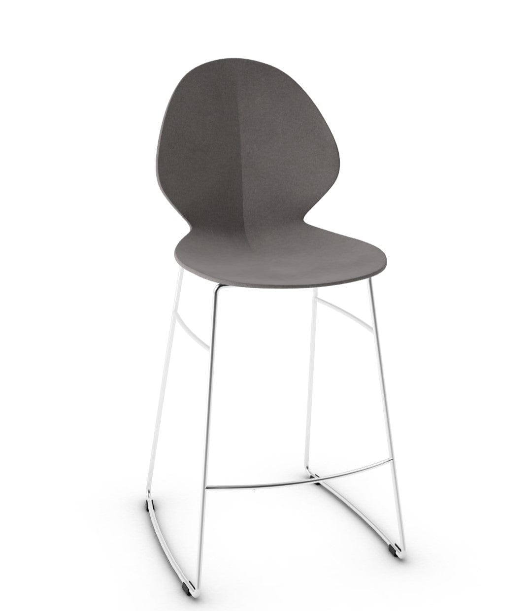 Tabouret Calligaris - Basil (Pieds en métal) avec assise en polypropylène et base en métal chromé-11