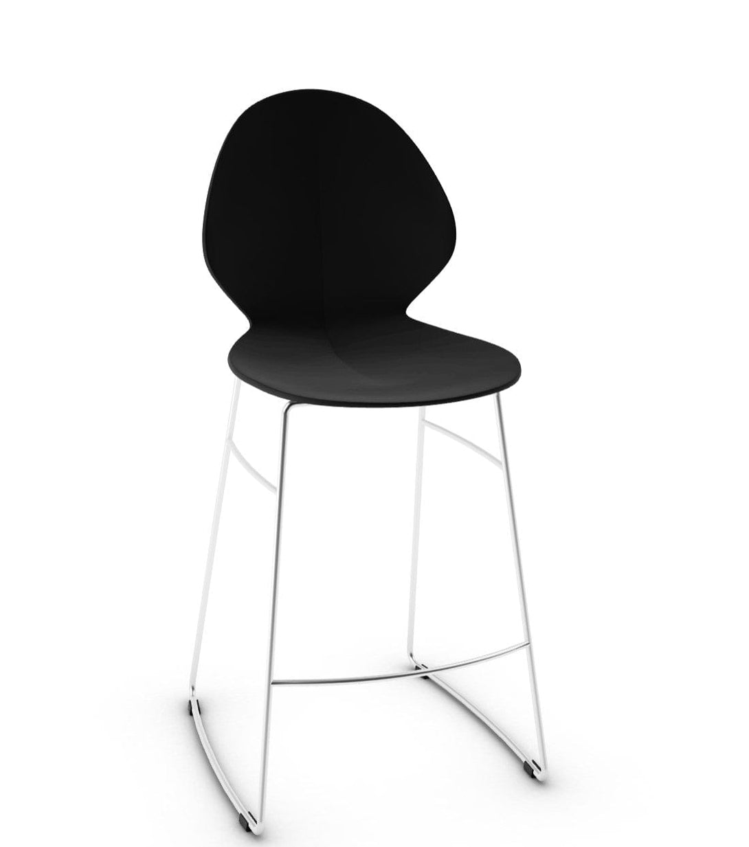 Tabouret Calligaris - Basil (Pieds en métal) avec assise en polypropylène et base en métal chromé-9