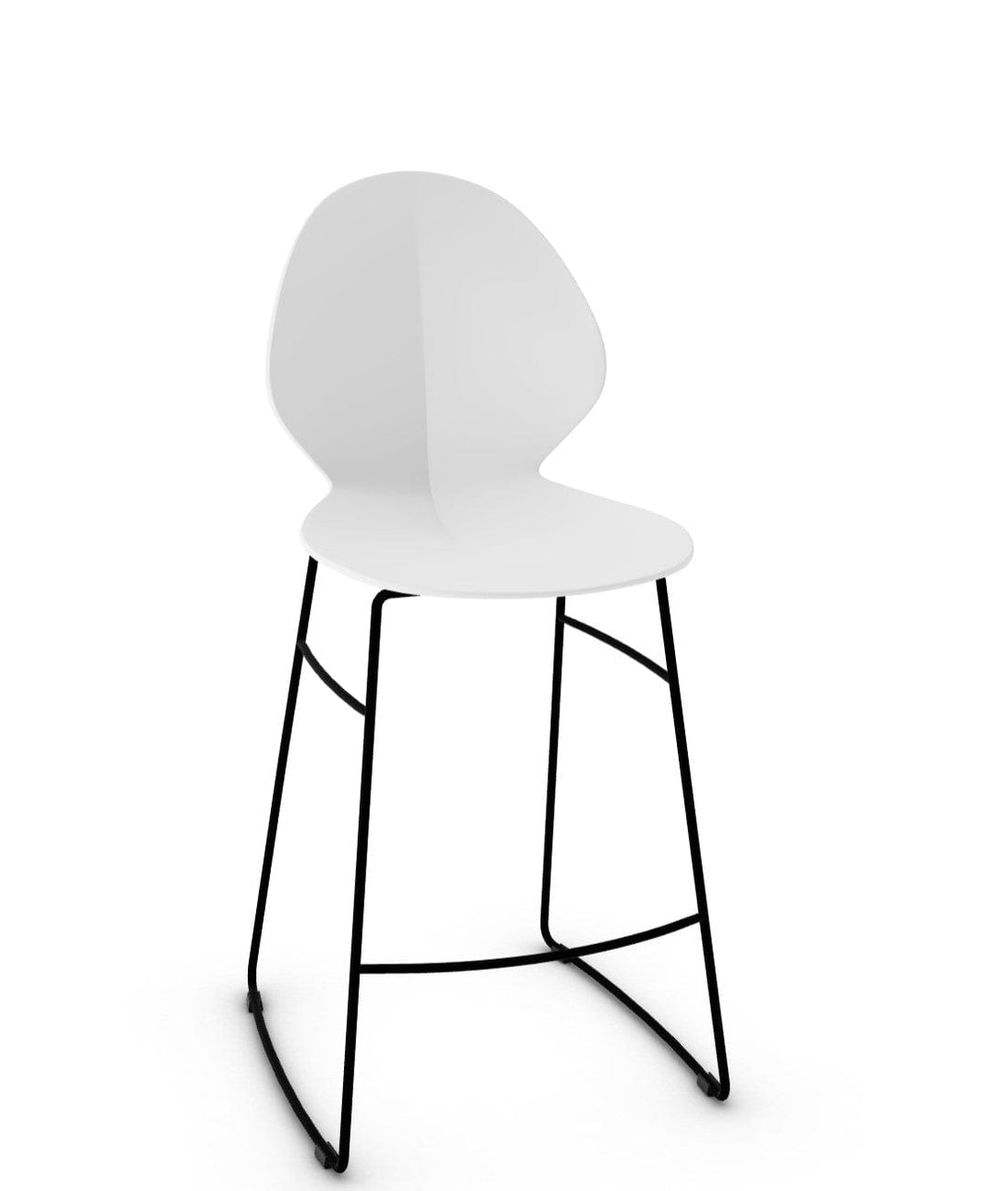 Tabouret Calligaris - Basil (Pieds en métal) avec assise en polypropylène et base en métal chromé-16