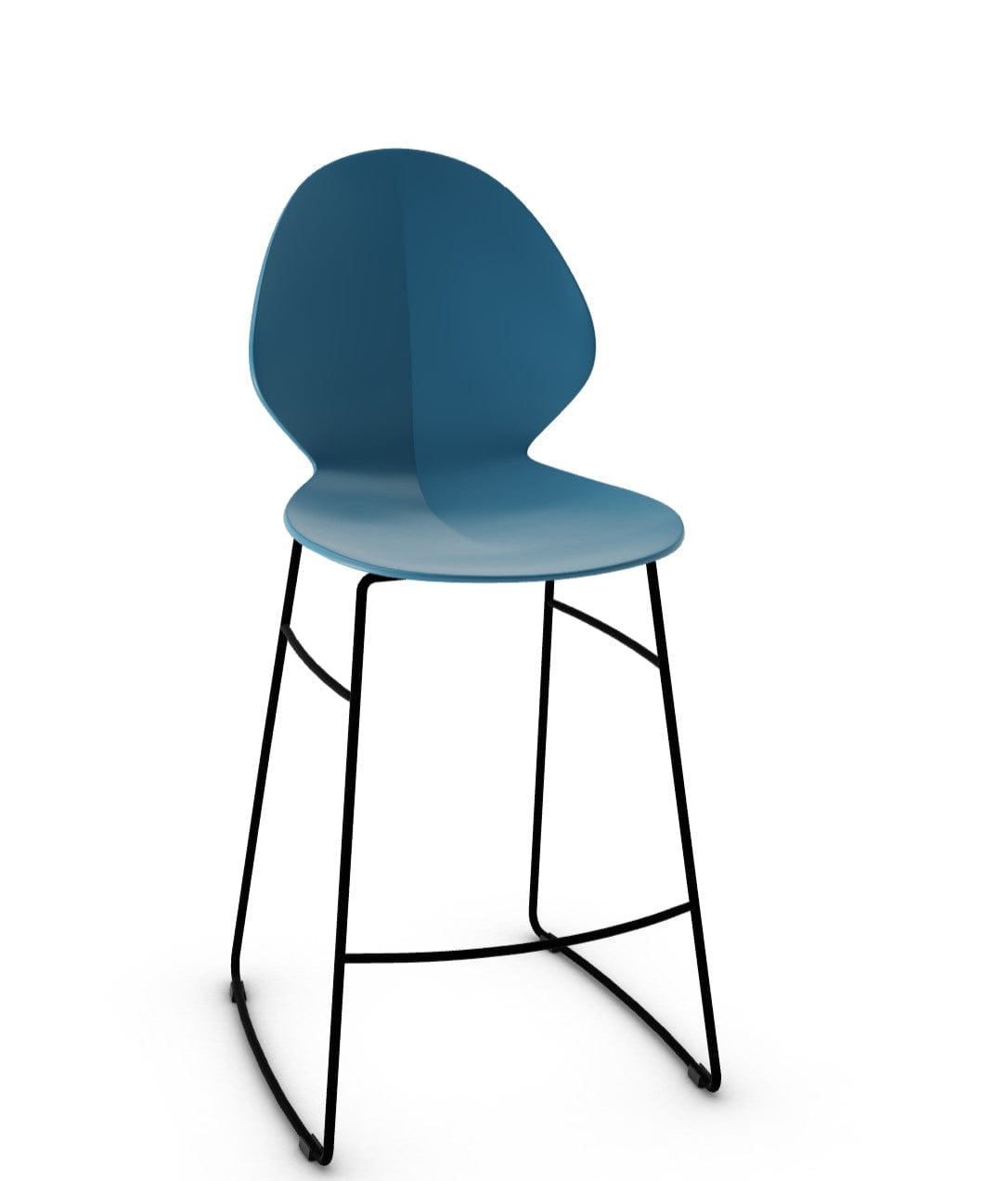 Tabouret Calligaris - Basil (Pieds en métal) avec assise en polypropylène et base en métal chromé-18