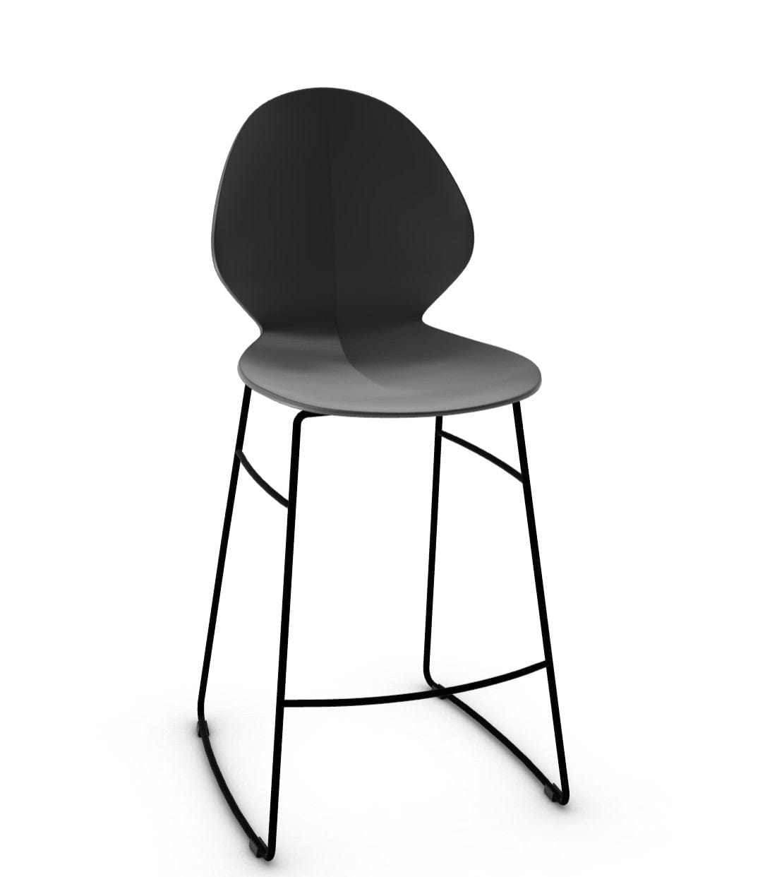 Tabouret Calligaris - Basil (Pieds en métal) avec assise en polypropylène et base en métal chromé-14