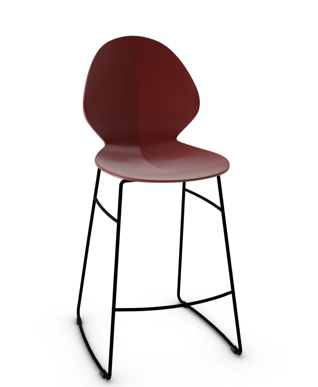 Tabouret Calligaris - Basil (Pieds en métal) avec assise en polypropylène et base en métal chromé-15