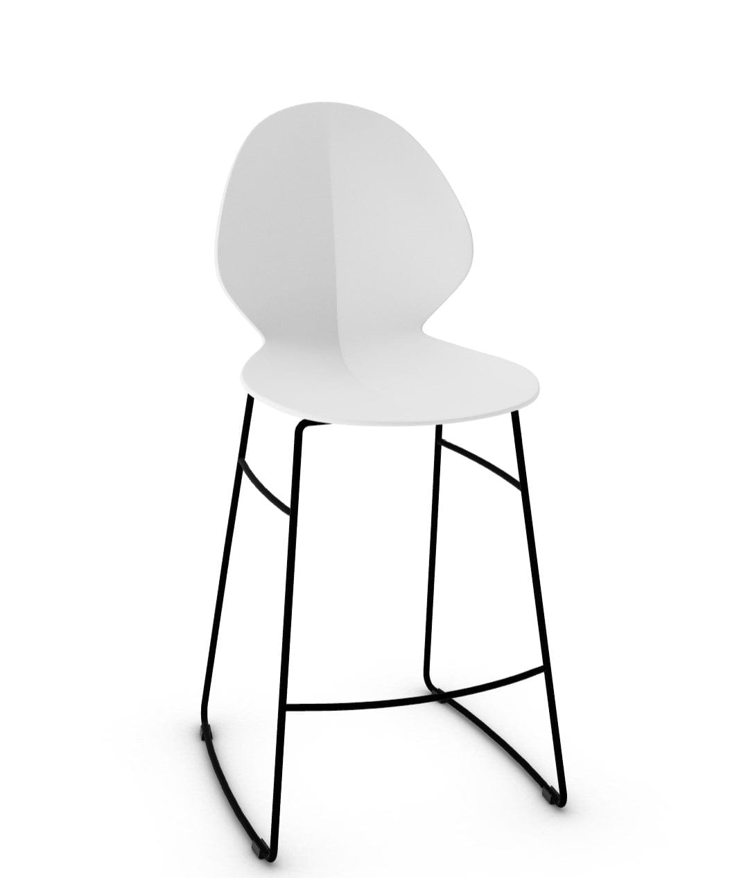 Tabouret Calligaris - Basil (Pieds en métal) avec assise en polypropylène et base en métal chromé-21