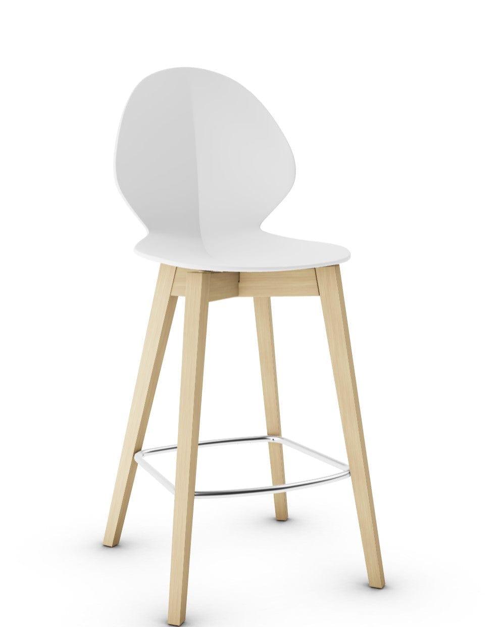 Tabouret Calligaris - Basil (Pieds en bois) CS1495 avec assise en polypropylène et pieds en bois-16