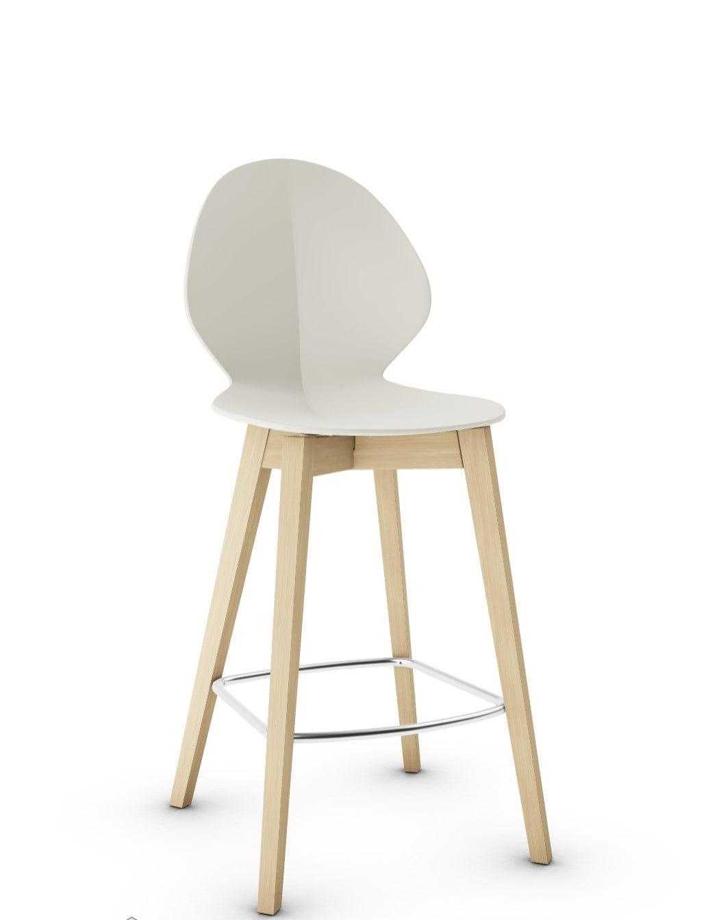 Tabouret Calligaris - Basil (Pieds en bois) CS1495 avec assise en polypropylène et pieds en bois-17