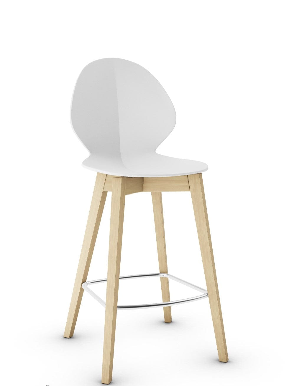 Tabouret Calligaris - Basil (Pieds en bois) CS1495 avec assise en polypropylène et pieds en bois-21