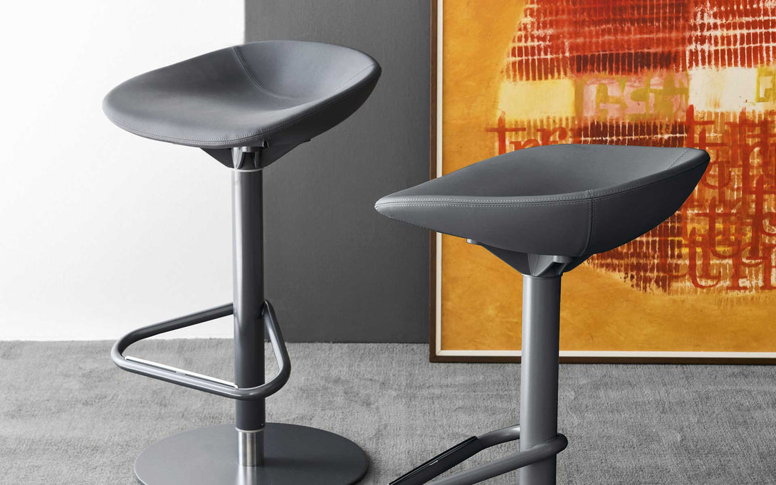 Tabouret Calligaris - Palm (Base pivotante) CS1827 avec assise rembourrée et base pivotante en métal-2