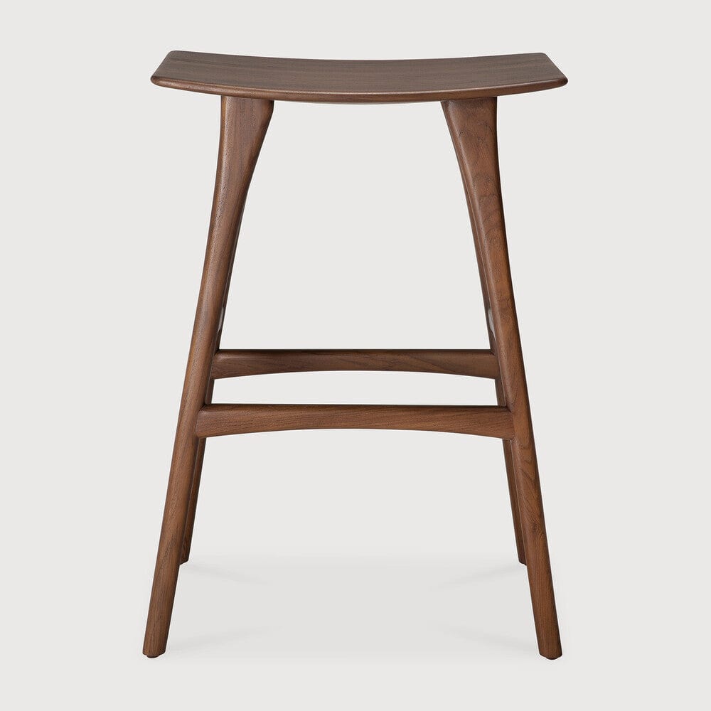 Tabouret de Bar Ethnicraft Osso en intérieur en Chêne, Chêne Noir et Teck Brun-10