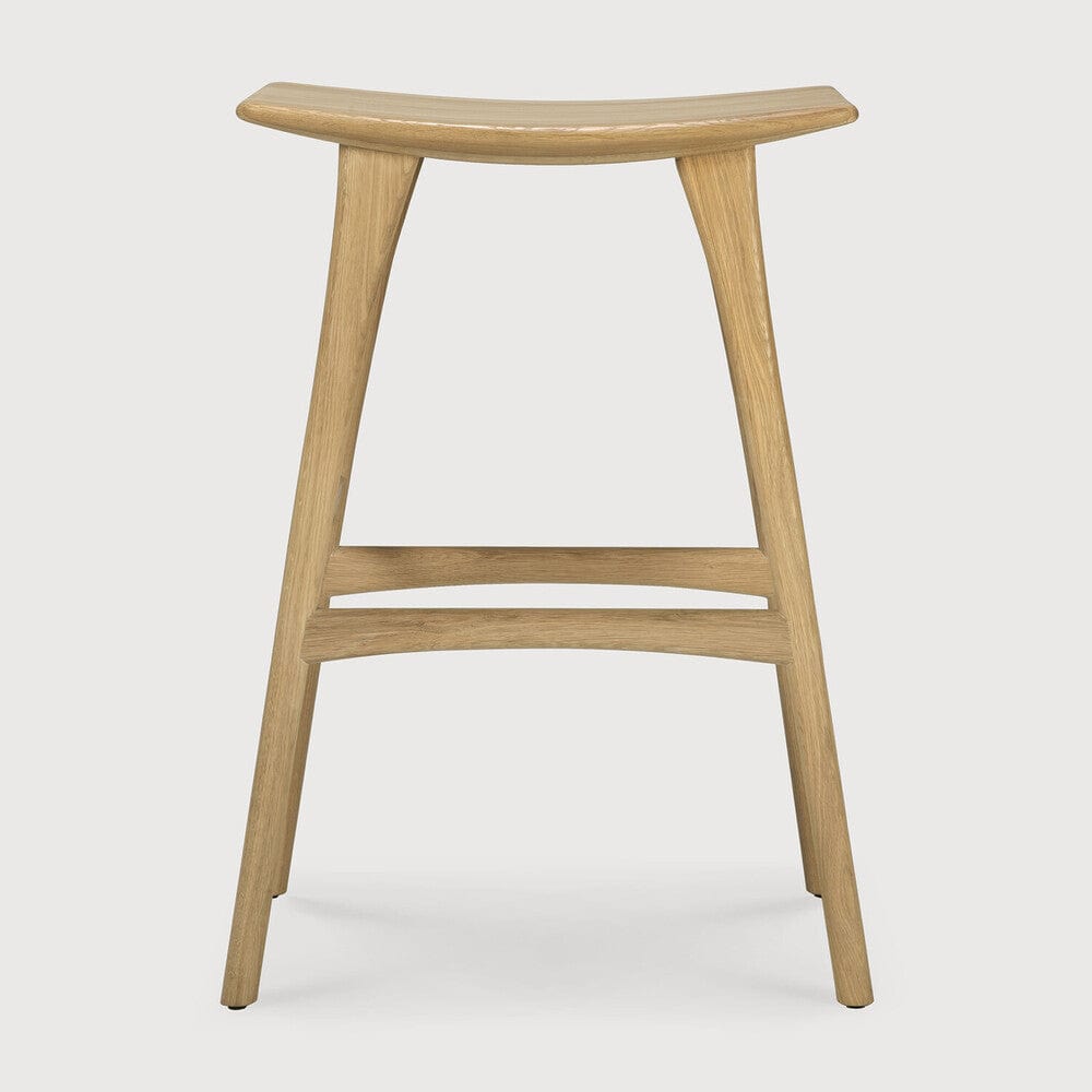 Tabouret de Bar Ethnicraft Osso en intérieur en Chêne, Chêne Noir et Teck Brun-4