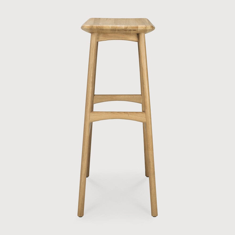 Tabouret de Bar Ethnicraft Osso en intérieur en Chêne, Chêne Noir et Teck Brun-3