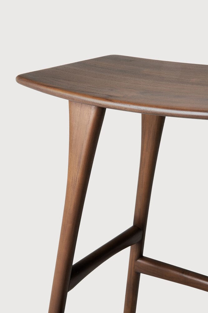 Tabouret de Bar Ethnicraft Osso en intérieur en Chêne, Chêne Noir et Teck Brun-11