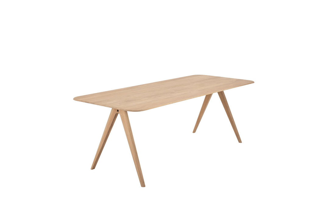 Table Gazzda Ava en chêne massif avec structure en A et finition White Oil-22